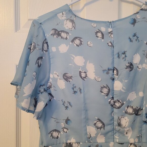 Women's Boho Floral V-Neck Maxi Dress Size XL Mother of the Bride/Groom - Picture 4 of 8